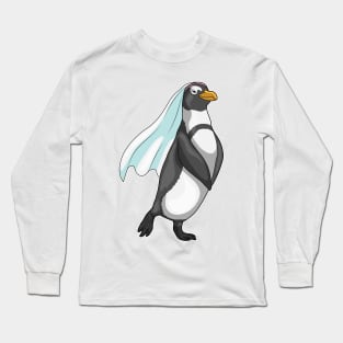 Penguin Bride Veil Wedding Long Sleeve T-Shirt